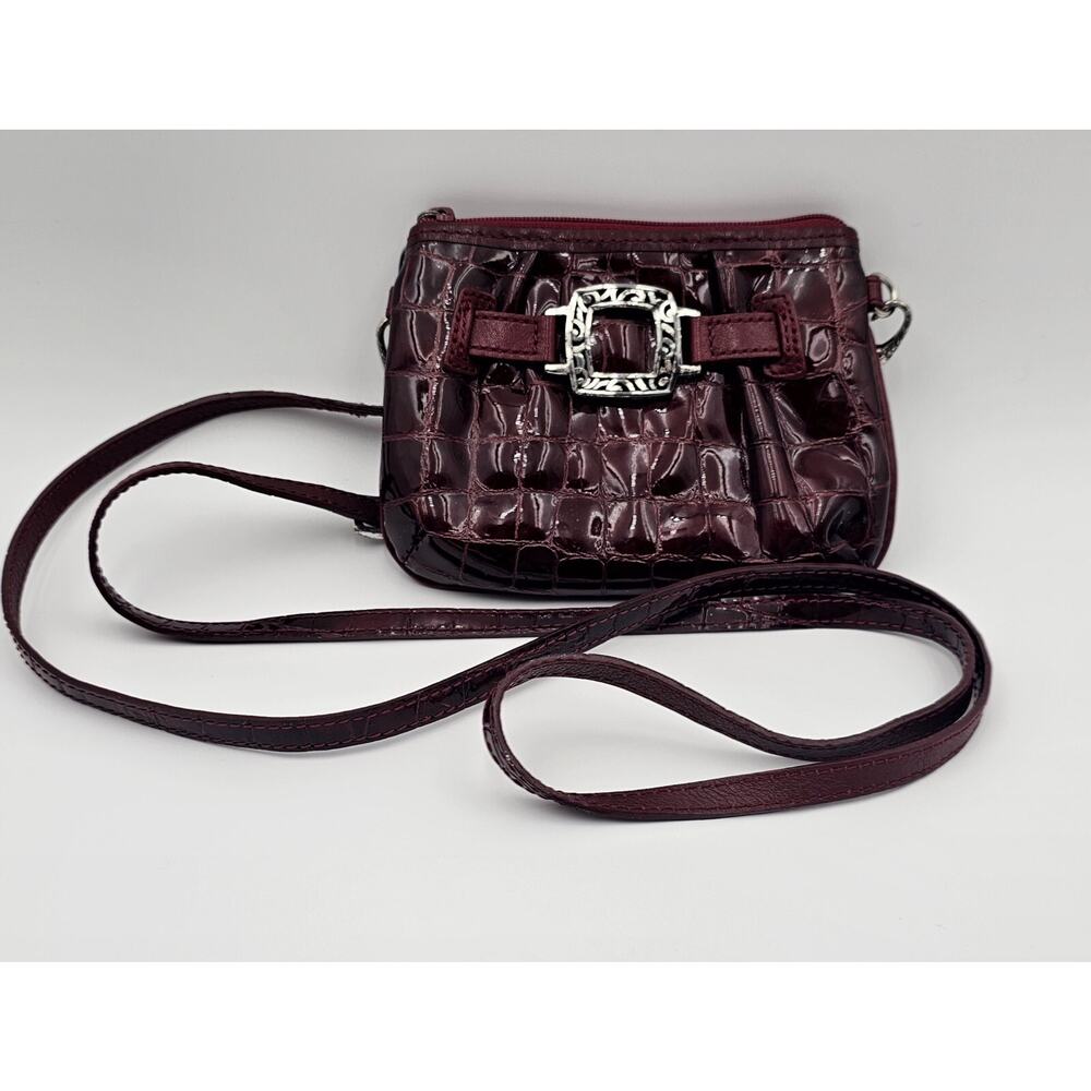 Brighton Burgundy /Dark Red Leather Crossbody Purse